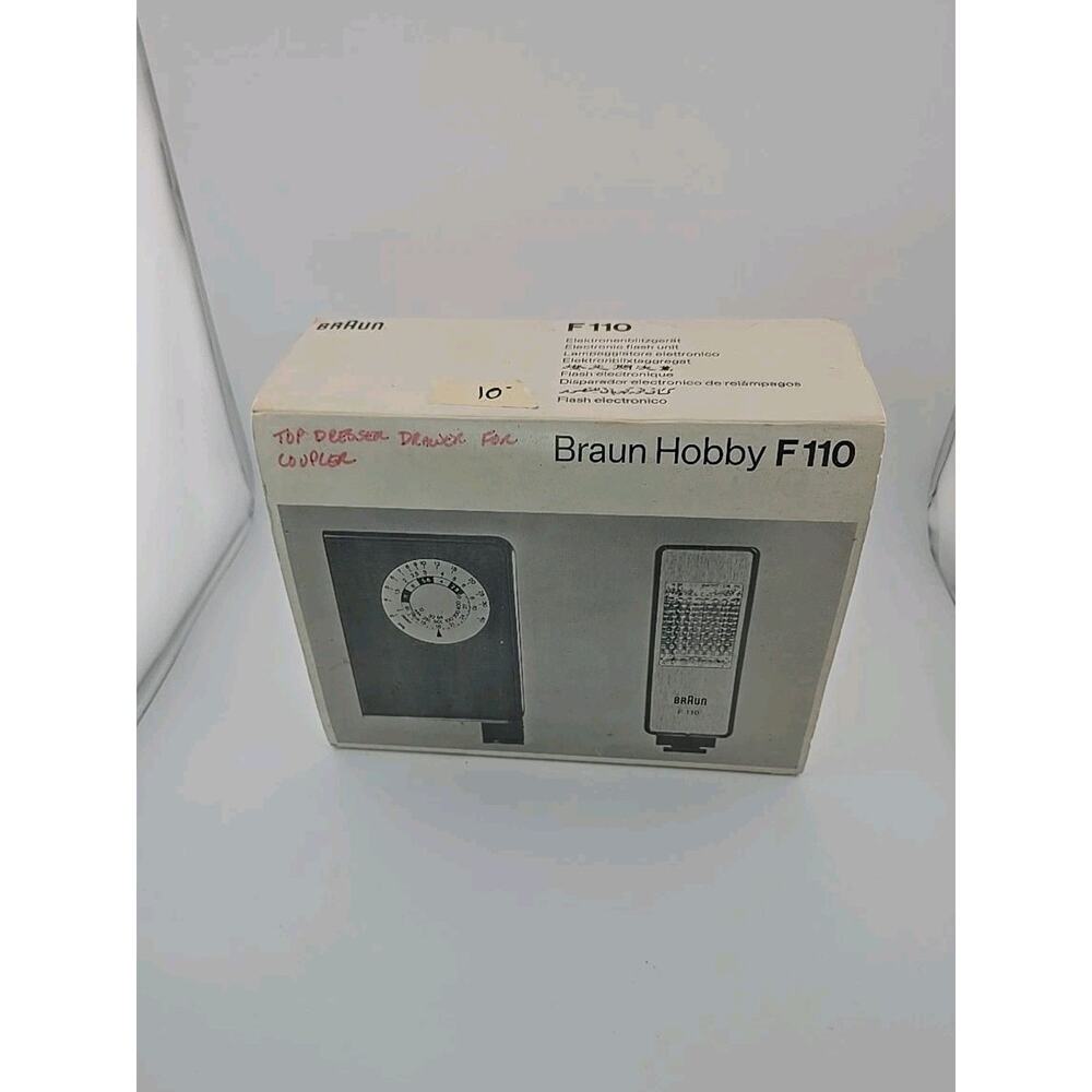 Vintage Braun Hobby F110 Electronic Flash Unit w/ Box & Manual - Untested. Read
